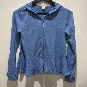 Crewcuts sky blue hoodie with front zipper, girl, size: 10